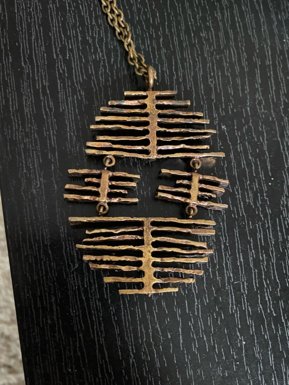 Bronze Brutalist Pendant and Necklace- “Very Rare” Make an offer! - Picture 3 of 4